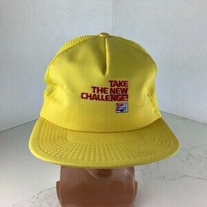 Vintage Take The New Pepsi Challenge Snapback Trucker Hat Yellow One Size USA